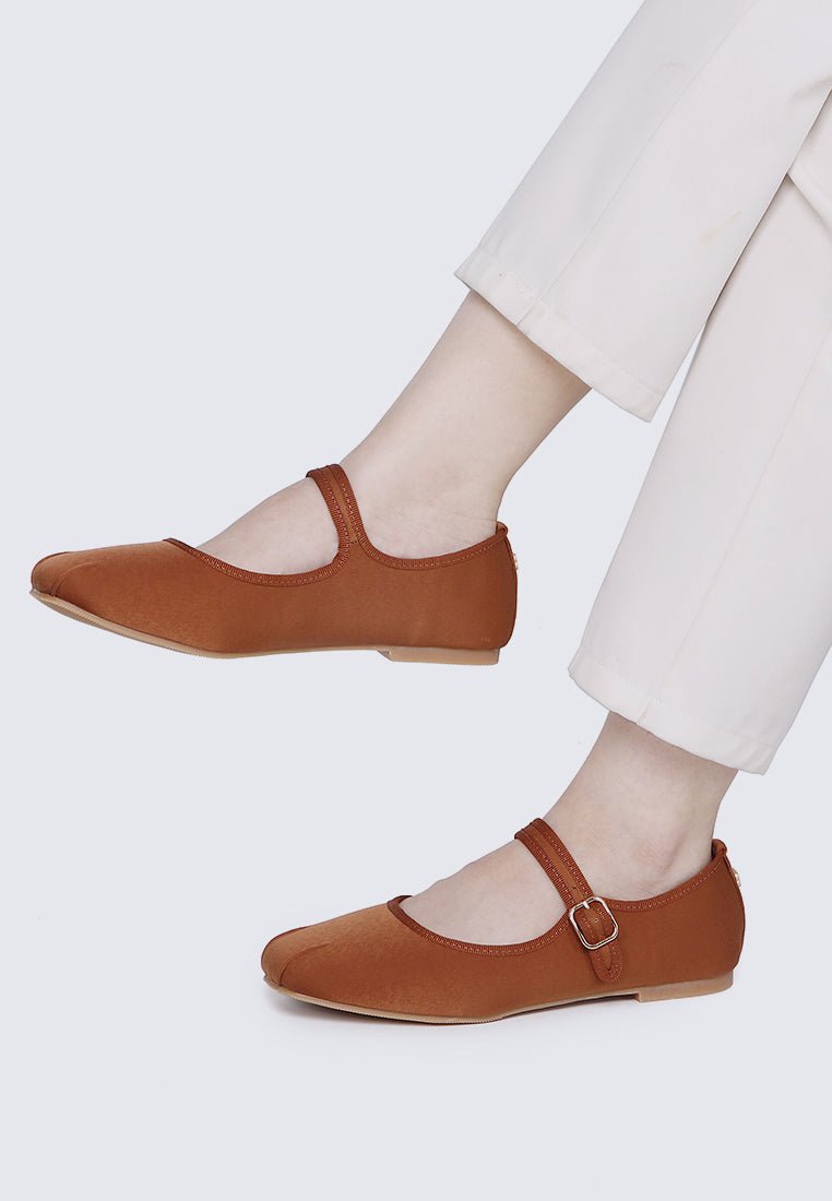 Faye FlexFit Comfy Ballerina In BrownBallerina - myballerine