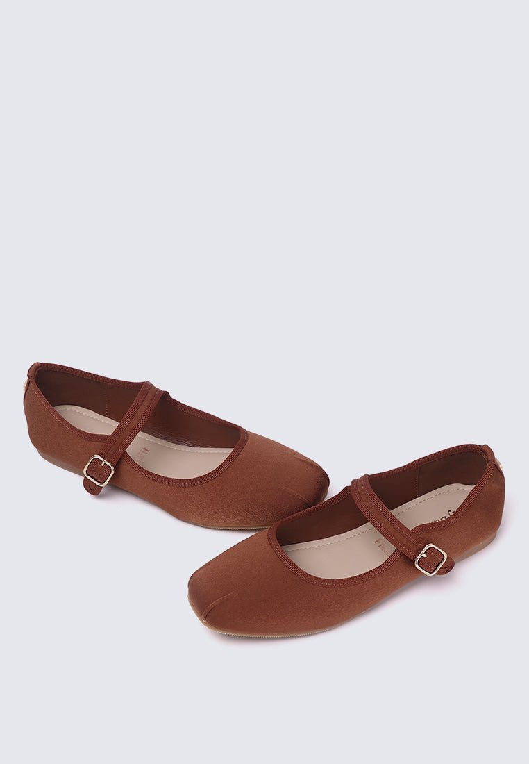 Faye FlexFit Comfy Ballerina In BrownBallerina - myballerine