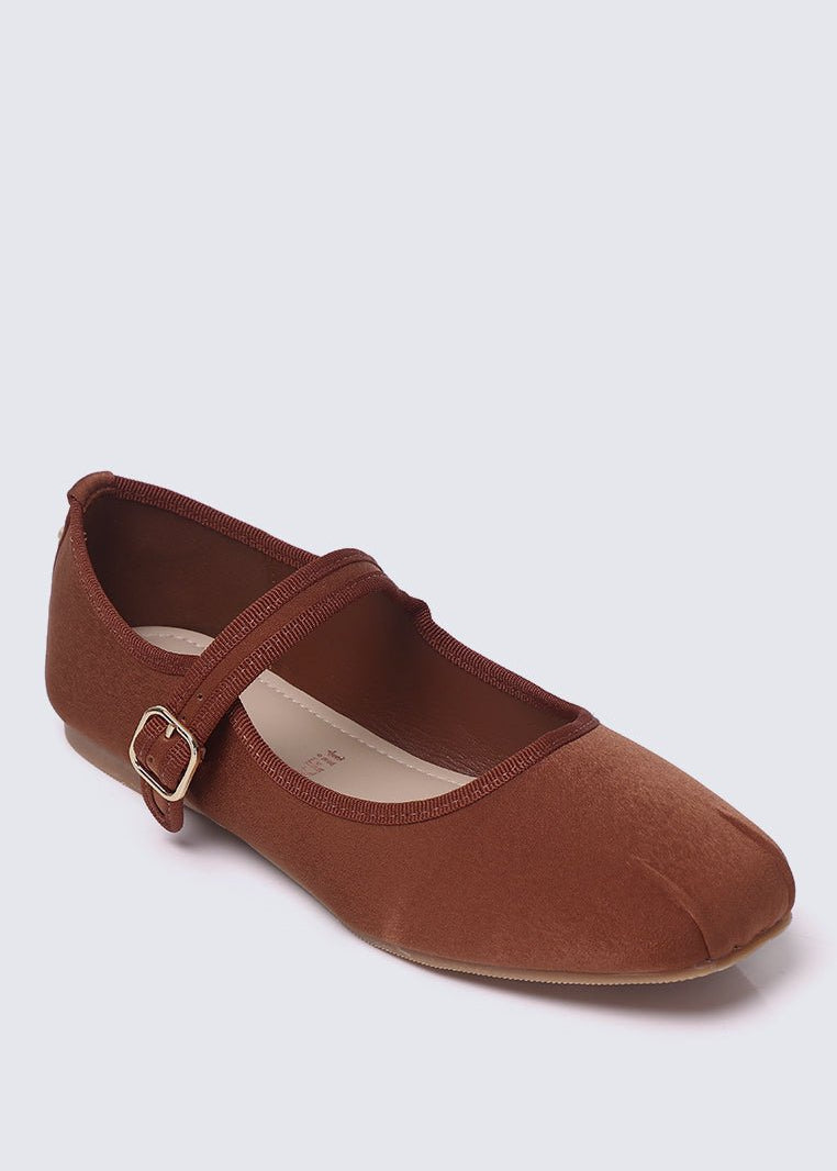 Faye FlexFit Comfy Ballerina In BrownBallerina - myballerine