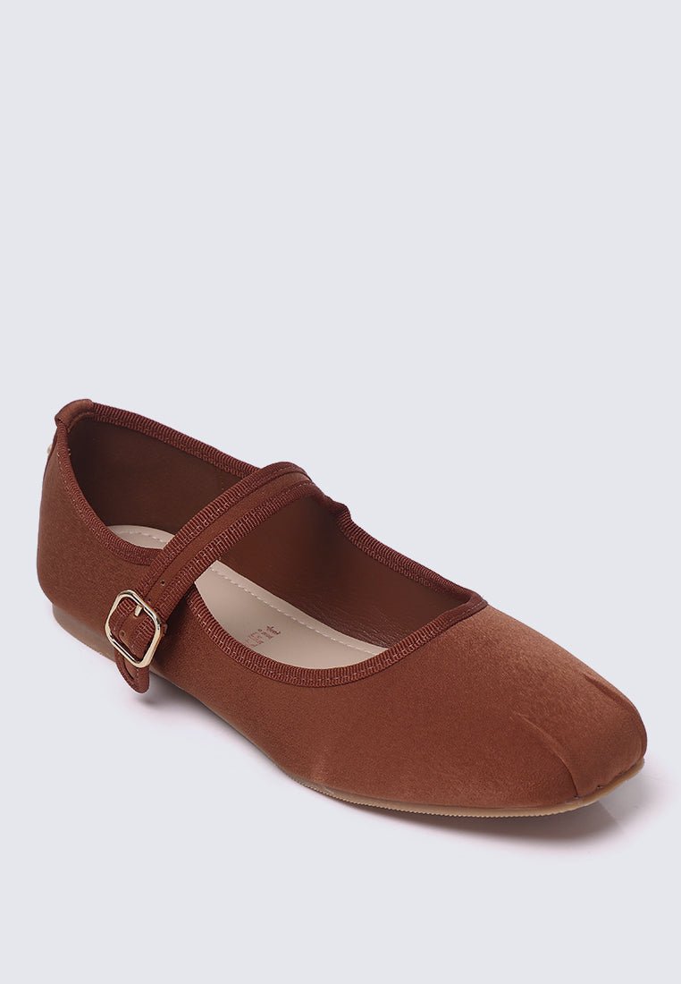 Faye FlexFit Comfy Ballerina In BrownBallerina - myballerine