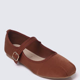 Faye FlexFit Comfy Ballerina In BrownBallerina - myballerine