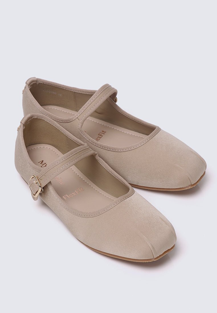 Faye FlexFit Comfy Ballerina In KhakiBallerina - myballerine