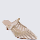 Fioren Comfy Heels In ChampagneHeels - myballerine