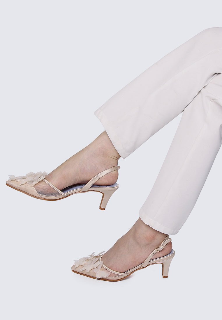Fly to Your Dreams Comfy Heels In Champagne - myballerine