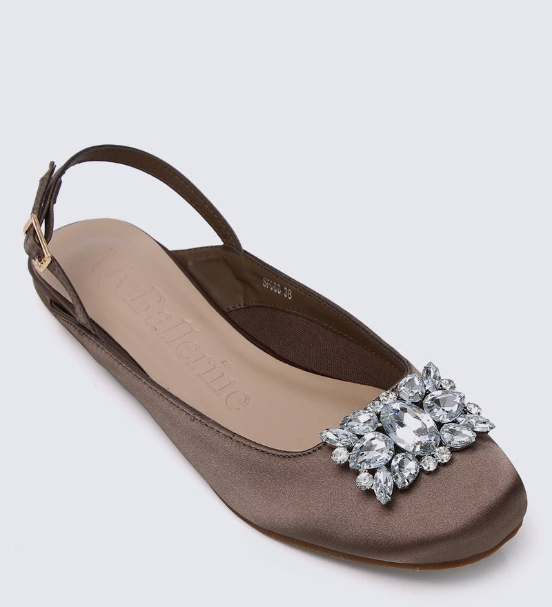 Gemie Comfy Ballerina In KhakiShoes - myballerine