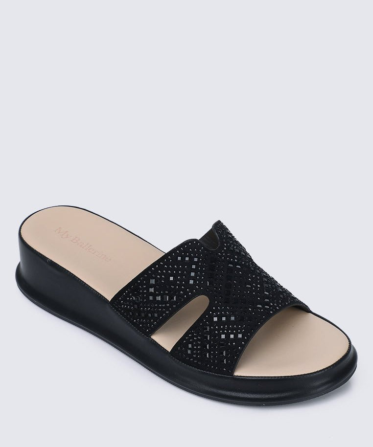 Gentle Feet Comfy Wedges In BlackShoes - myballerine