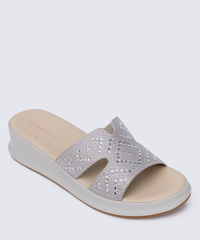 Gentle Feet Comfy Wedges In GreyShoes - myballerine