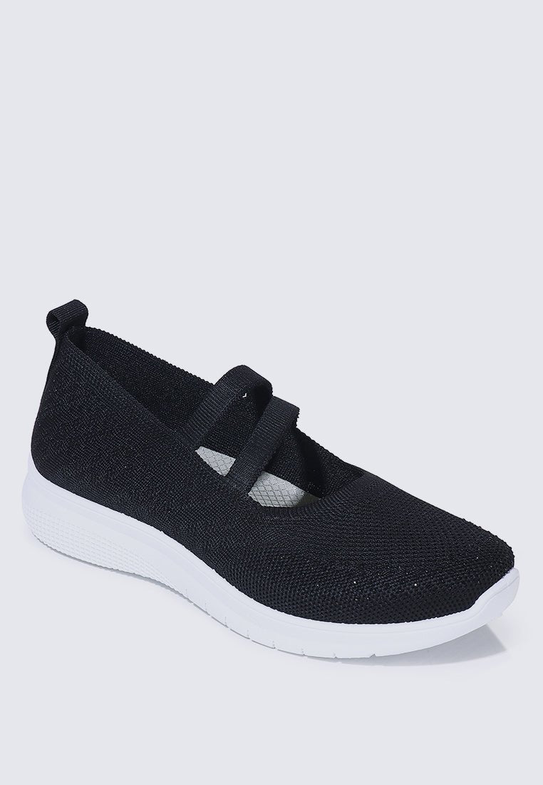 Gentle Walk Comfy Sneakers In BlackShoes - myballerine