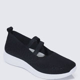 Gentle Walk Comfy Sneakers In BlackShoes - myballerine