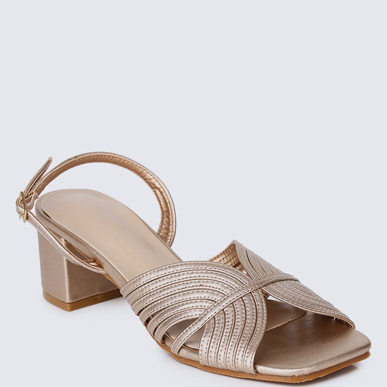 Gia Comfy Heels In Rose GoldShoes - myballerine