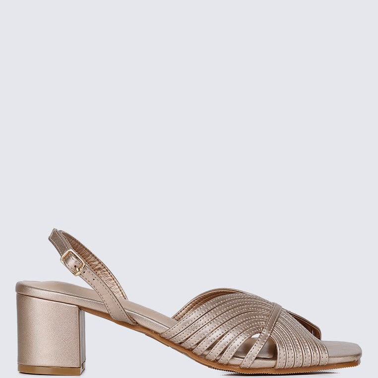 Gia Comfy Heels In Rose GoldShoes - myballerine