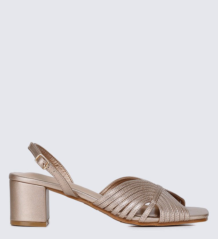 Gia Comfy Heels In Rose GoldShoes - myballerine