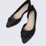 Grace Comfy Ballerina In Black SatinShoes - myballerine
