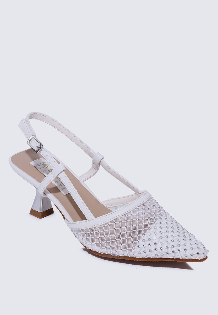 Gwen Comfy Heels In WhiteShoes - myballerine