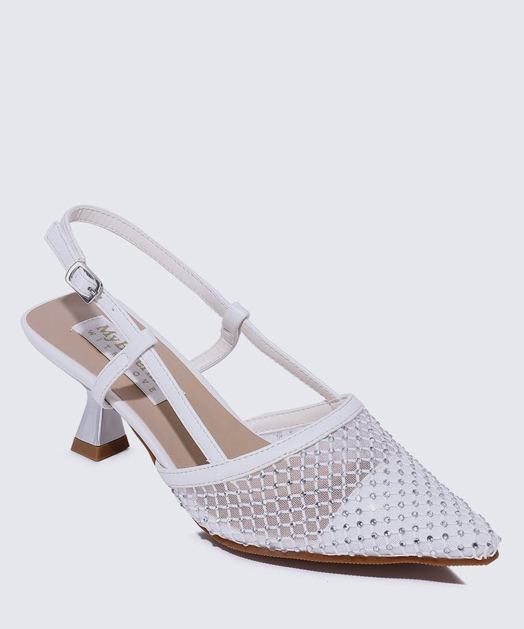 Gwen Comfy Heels In WhiteShoes - myballerine