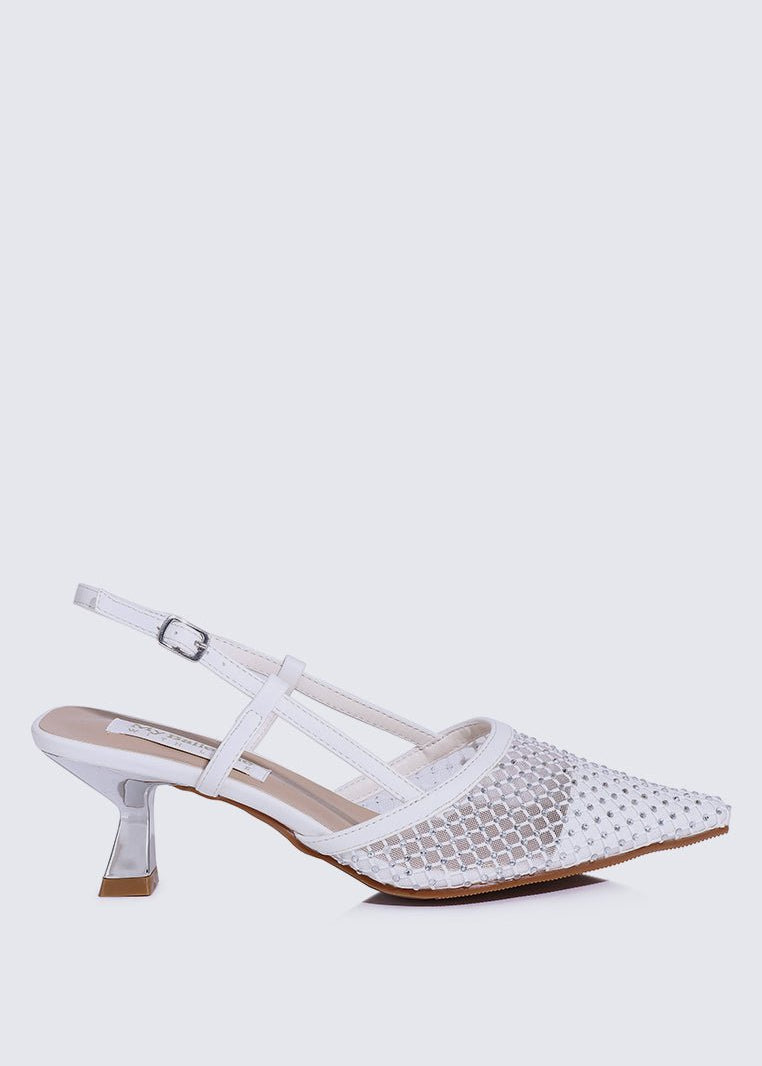 Gwen Comfy Heels In WhiteShoes - myballerine