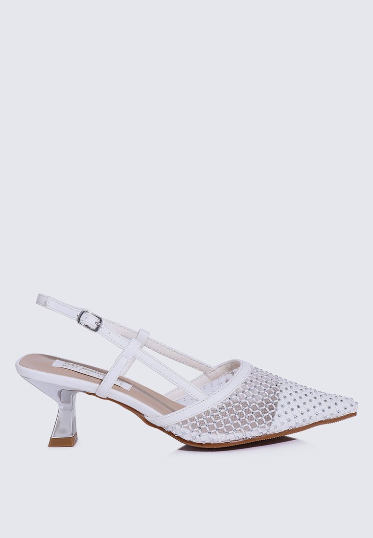 Gwen Comfy Heels In WhiteShoes - myballerine