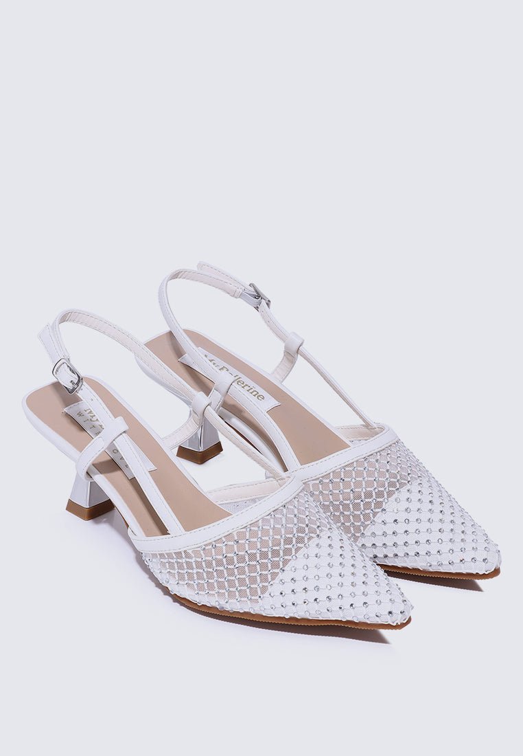 Gwen Comfy Heels In WhiteShoes - myballerine