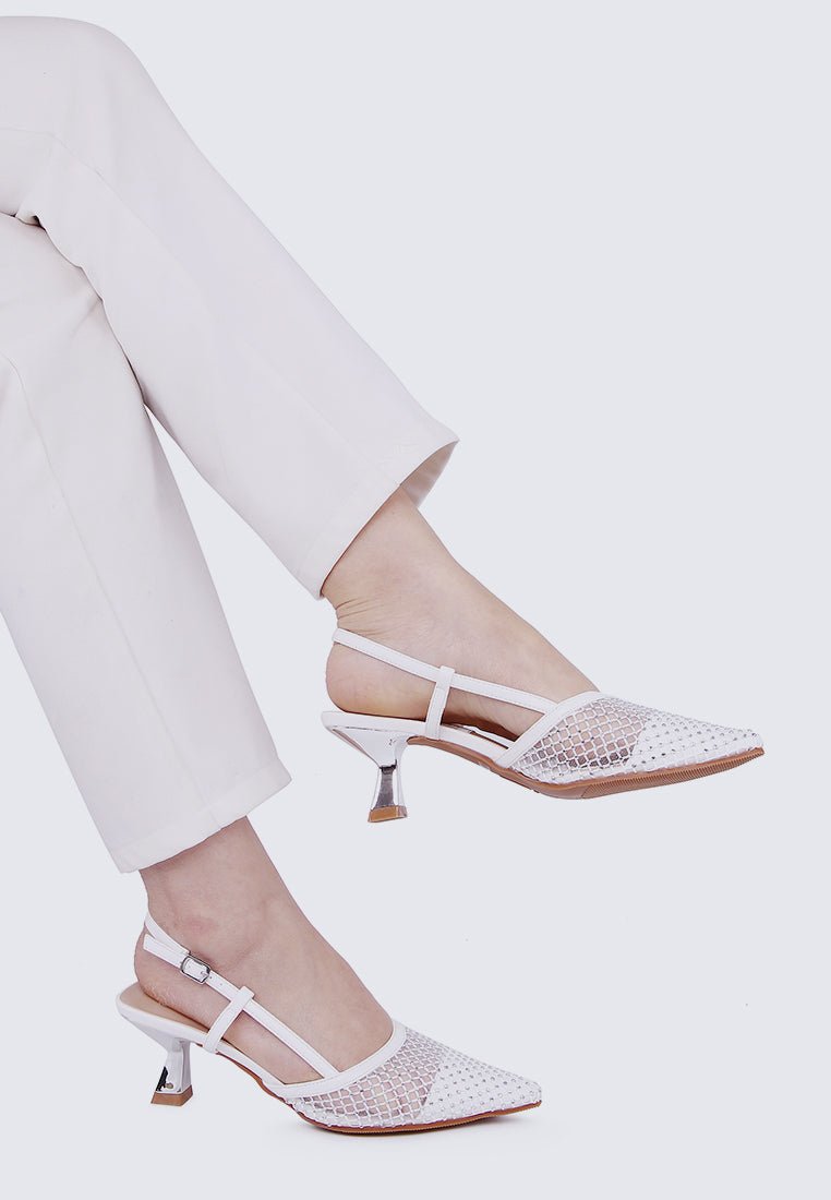Gwen Comfy Heels In WhiteShoes - myballerine
