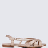 Hana Comfy Sandals In Rose GoldShoes - myballerine