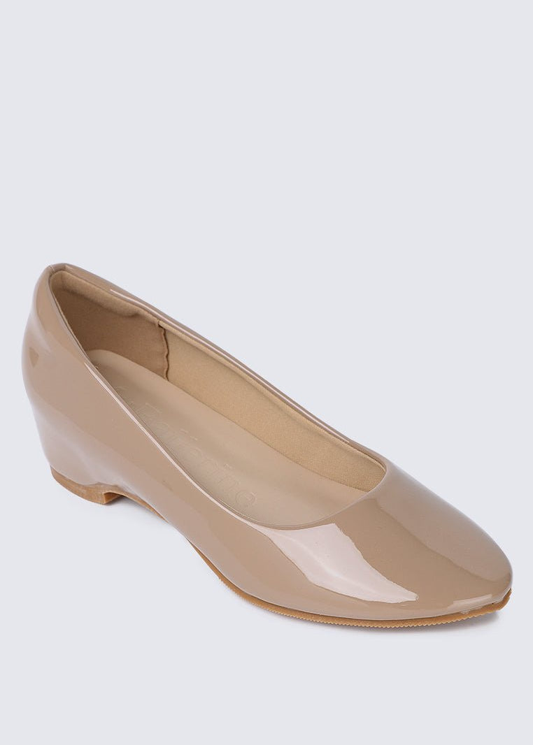 Helene WideFit Comfy Pumps In TaupeShoes - myballerine