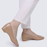 Helene WideFit Comfy Pumps In TaupeShoes - myballerine
