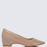 Helene WideFit Comfy Pumps In TaupeShoes - myballerine