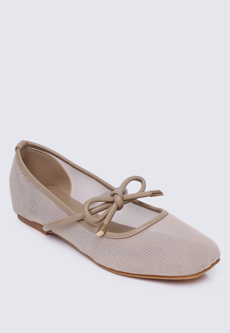 Hina Comfy Ballerina In Black In TanBallerina - myballerine