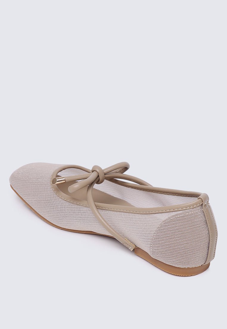 Hina Comfy Ballerina In Black In TanBallerina - myballerine