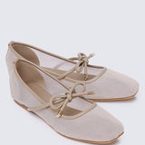 Hina Comfy Ballerina In Black In TanBallerina - myballerine