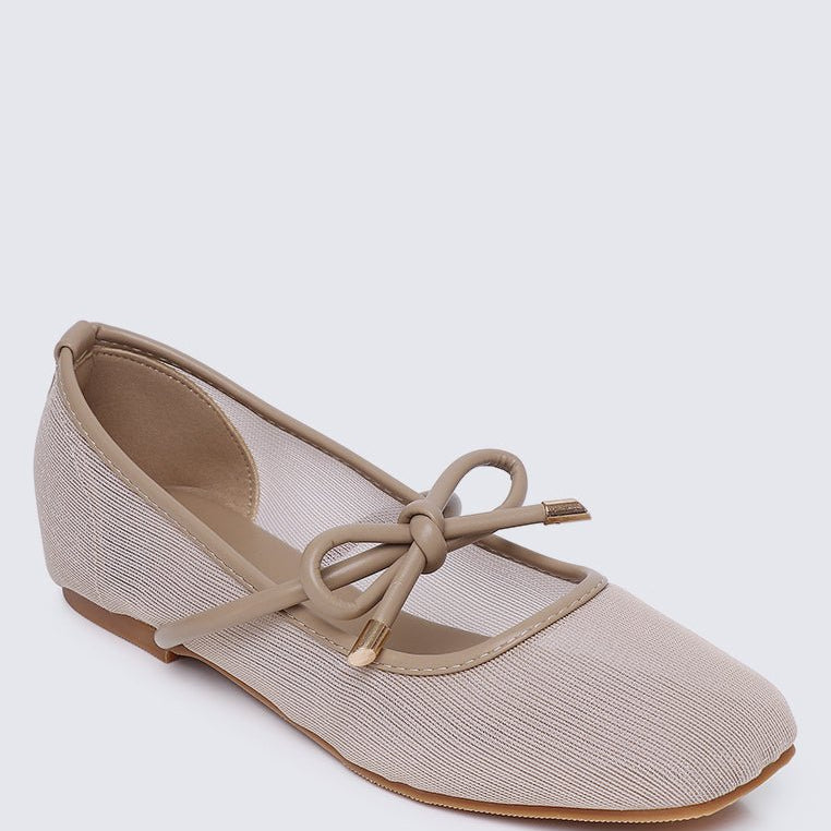 Hina Comfy Ballerina In Black In TanShoes - myballerine
