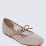 Hina Comfy Ballerina In Black In TanShoes - myballerine