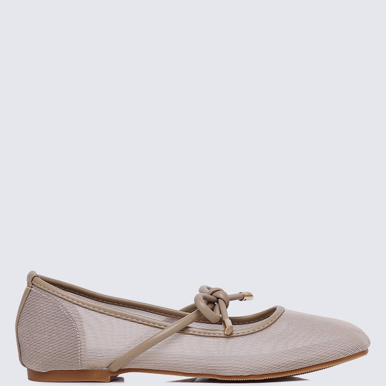 Hina Comfy Ballerina In Black In TanShoes - myballerine