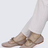 Hina Comfy Ballerina In Black In TanShoes - myballerine