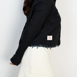 I Feel Love Collar Shirt Top In Black - myballerine