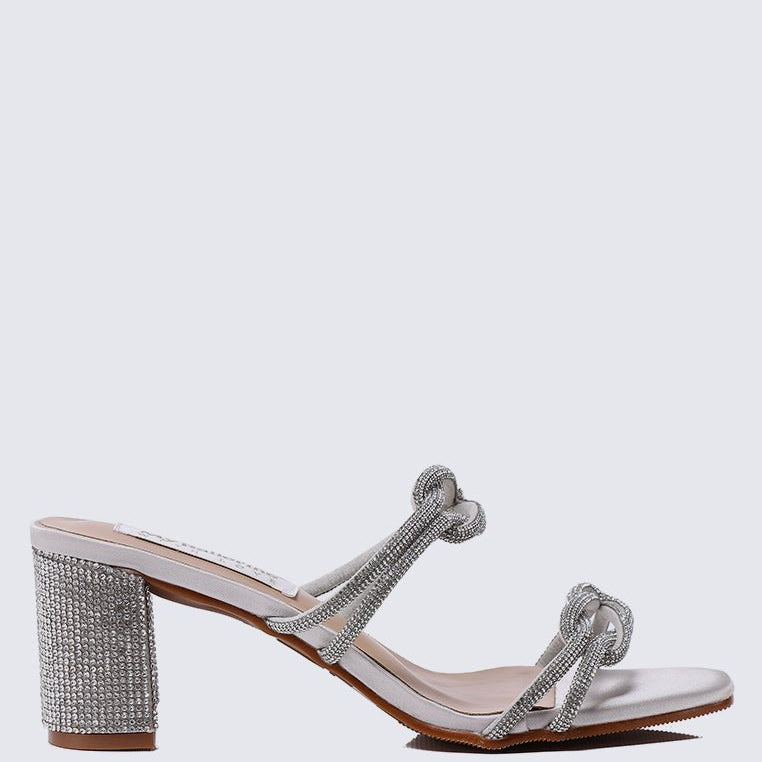 Jamila Comfy Heels In SilverShoes - myballerine