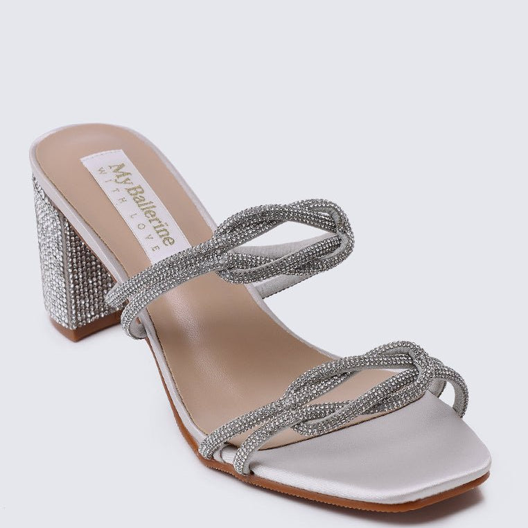 Jamila Comfy Heels In SilverShoes - myballerine