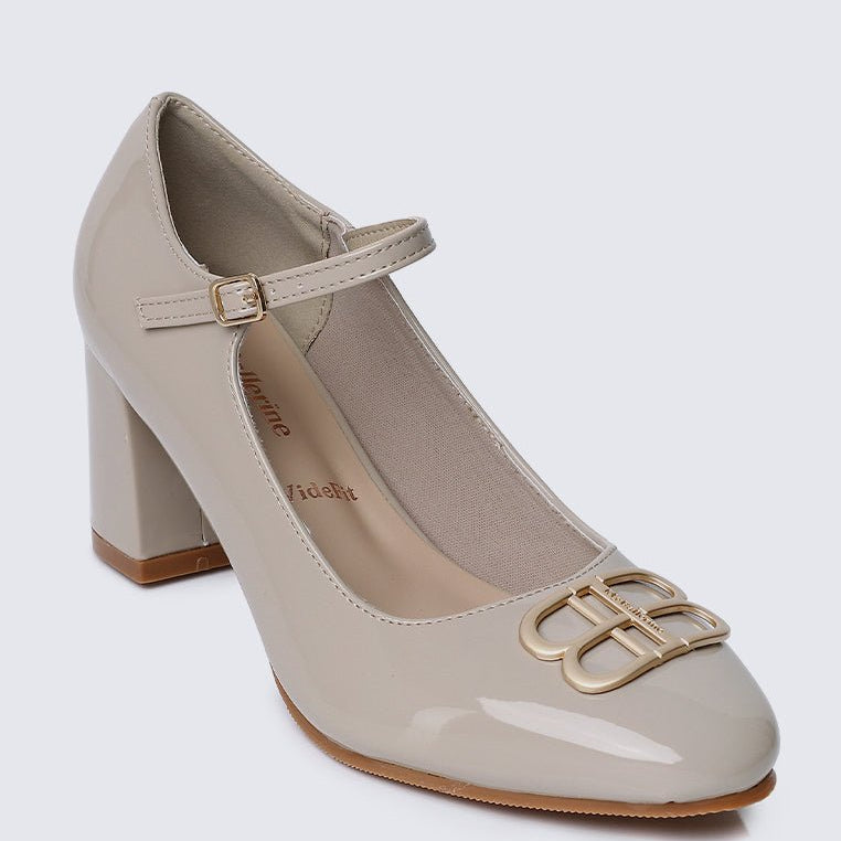 Jane WideFit Comfy Pumps In AlmondShoes - myballerine
