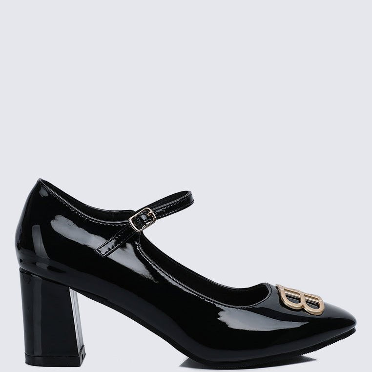 Jane WideFit Comfy Pumps In BlackShoes - myballerine
