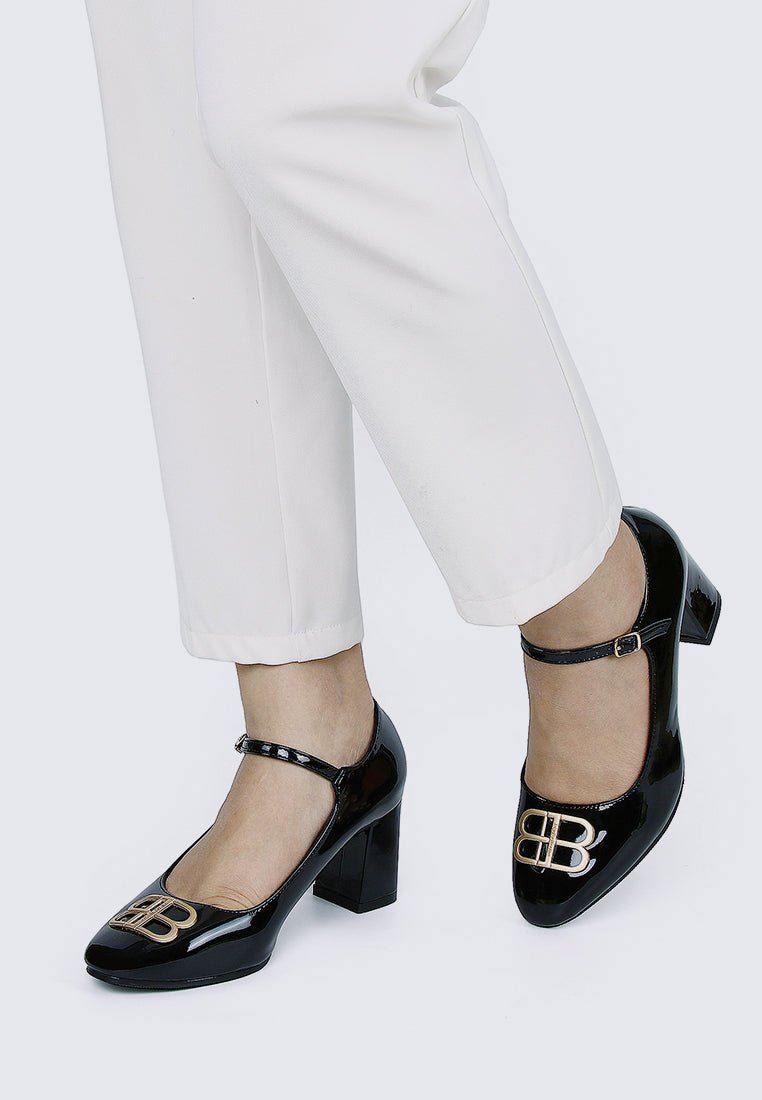 Jane WideFit Comfy Pumps In BlackShoes - myballerine