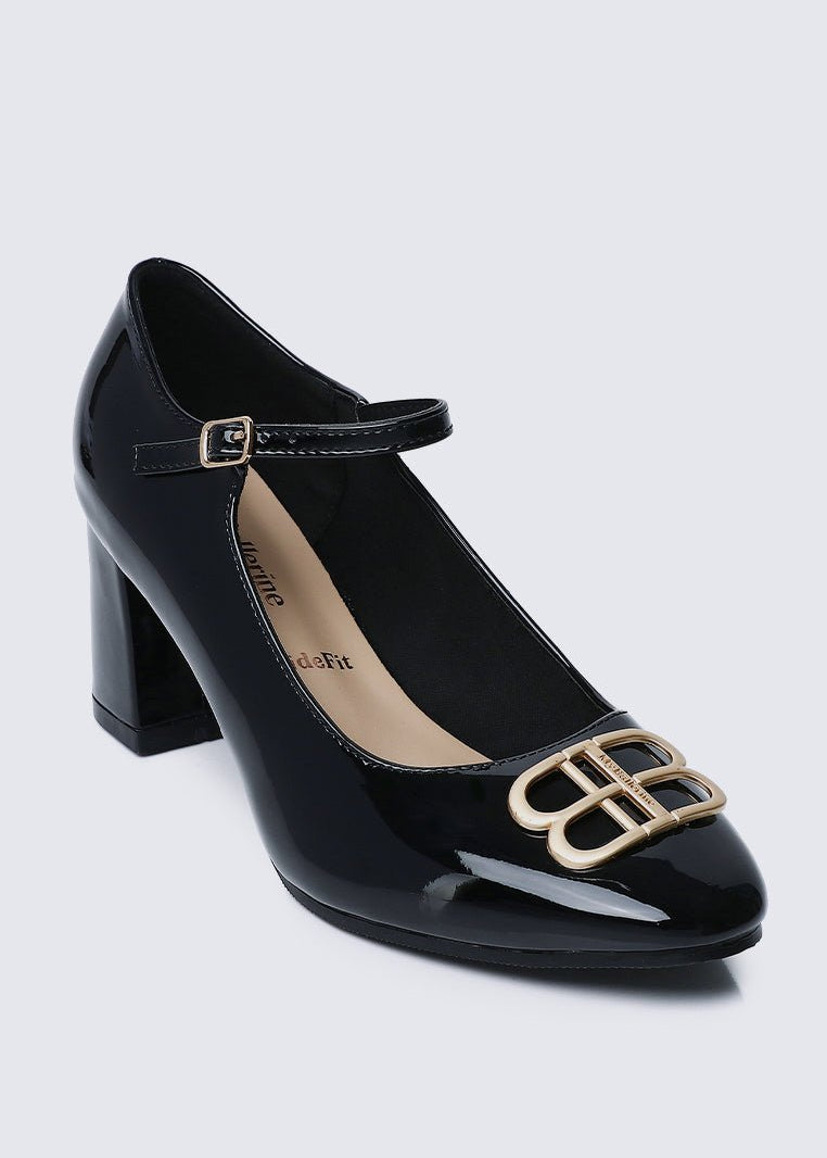 Jane WideFit Comfy Pumps In BlackShoes - myballerine