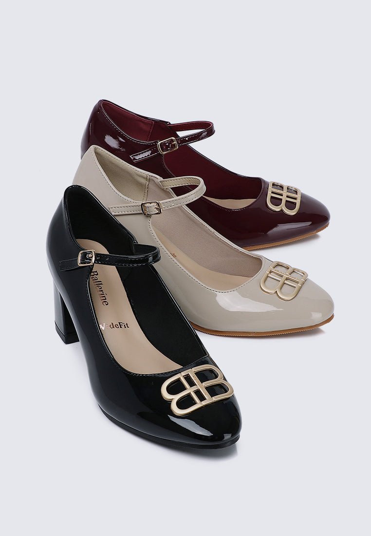 Jane WideFit Comfy Pumps In BlackShoes - myballerine