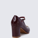 Jane WideFit Comfy Pumps In BurgundyShoes - myballerine