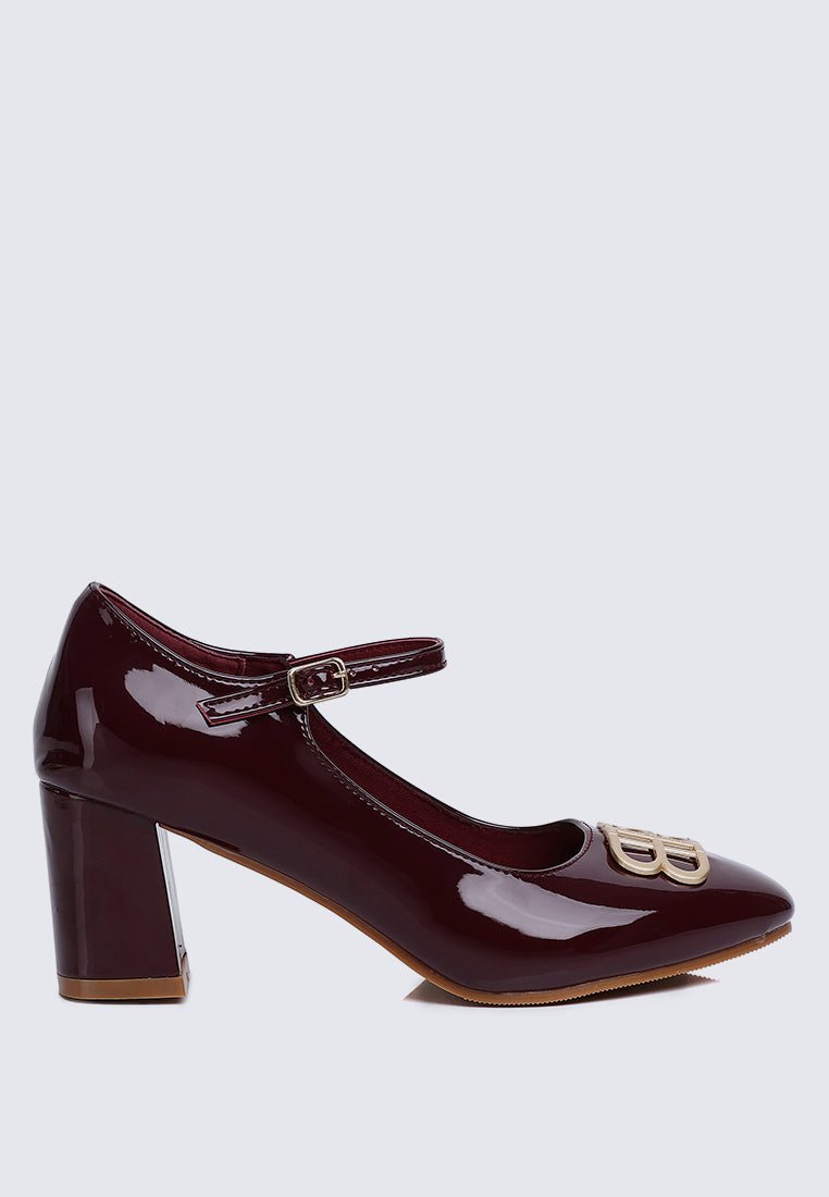 Jane WideFit Comfy Pumps In BurgundyShoes - myballerine