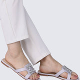 Jenny Comfy Sandals In SIlverShoes - myballerine