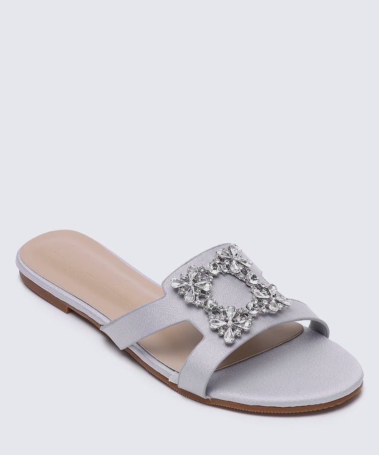 Jenny Comfy Sandals In SIlverShoes - myballerine