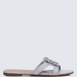 Jenny Comfy Sandals In SIlverShoes - myballerine