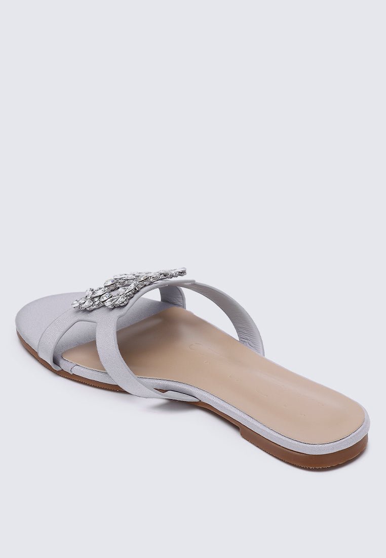 Jenny Comfy Sandals In SIlverShoes - myballerine