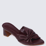 Kailia Comfy Heels In MaroonHeels - myballerine