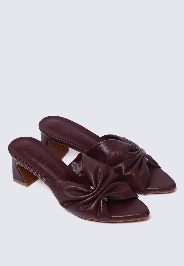 Kailia Comfy Heels In MaroonHeels - myballerine